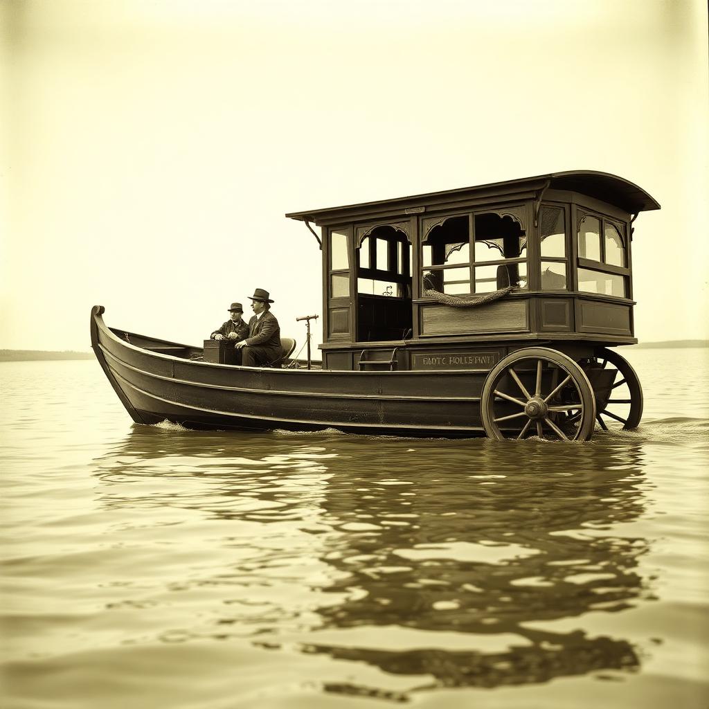 Early 1900s motor launch — first gasoline-powered pleasure boat
